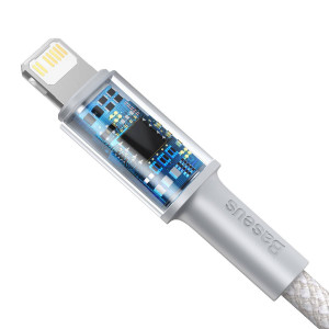 Cablu impletit de inalta densitate Baseus USB-C la Lightning, PD, 20W, 1m (alb) CATLGD-02 - Img 2