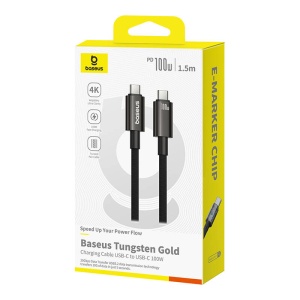 Cablu Incarcare Rapid Baseus USB Tungsten Gold USB-C la USB-C 100W 1.5m (Negru) P10319800111-00