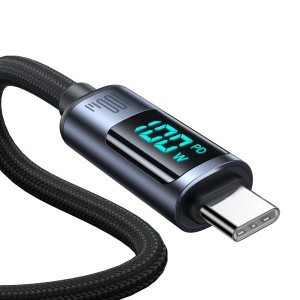 Cablu Incarcare Rapida USB-C 100W 1.2 m Display LED Joyroom S-CC100A16 (Negru)