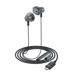 Casti Iphone cu Fir In Ear Acefast L1 Conector Lightning, Microfon si Telecomanda 1.2m (Negru)