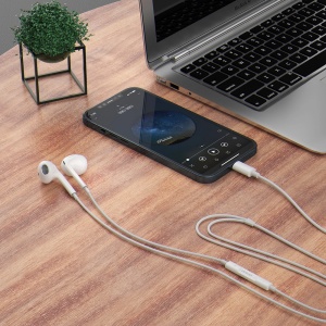 Casti Iphone cu Fir In Ear Dudao X14PROL-W1 Conector Lightning 1.2m (Alb)