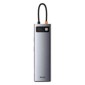 Hub 11 in 1 Baseus Metal Gleam Series, USB-C la 3x USB 3.0 + 2x HDMI + USB-C PD + Ethernet RJ45 + microSD/SD + VGA + AUX CAHUB-CT0G - Img 1