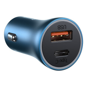 Incarcator auto Baseus Golden Contactor Pro, USB + USB-C, QC4.0+, PD, SCP, 40W (albastru) + USB-C - Cablu Lightning 1m (albastru) TZCCJD-03 - Img 4