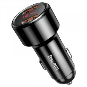 Incarcator auto BASEUS Magic 2x USB QC 3.0 45W pentru socket bricheta (negru) CCMLC20A-01 - Img 4