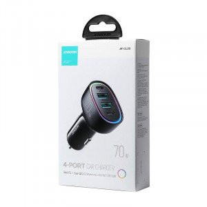 Incarcator Auto Rapid Joyroom JR-CL29 2x USB + 2x USB-C 70W (Negru)