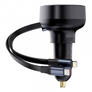 Incarcator Auto Rapid Baseus Enjoyment USB-C cu cablu USB-C si Lightning 60W