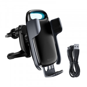 Incarcator auto wireless cu suport electric Baseus Milky Way (15W) negru WXHW02-01 - Img 2