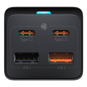 Incarcator Telefon Rapid + Prelungitor Electric Baseus GaN3 Pro 2xUSB + 2xUSB-C + AC, 65W PSZM000901