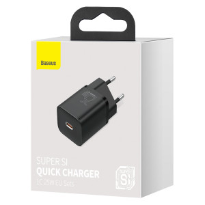 Incarcator Telefon Rapid Baseus Super Si 1C 25W (Negru) CCSP020101