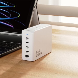 Incarcator Telefon Rapid Dudao A228EU GaN 1x USB-A 4x USB-C PD 228W - alb
