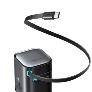 Incarcator Telefon Rapid GAN Joyroom JR-TCL02 65W USB-A USB-C, Cablu USB-C Incorporat - negru (Negru)
