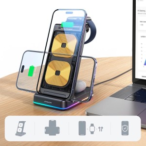Incarcator Wireless Pliabil 3 in 1 Joyroom JR-WQN01 15W (negru)