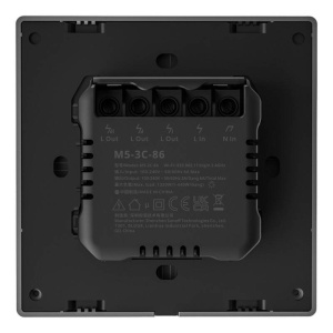 Intrerupator Smart de Perete Wi-Fi 3 Canale Sonoff M5-3C-86 (Gri)
