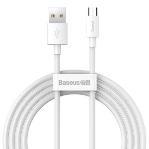 Kit cablu de date Baseus Simple Wisdom USB la Micro 2.1A (2 buc./set) 1.5 m alb TZCAMZJ-02 - Img 1