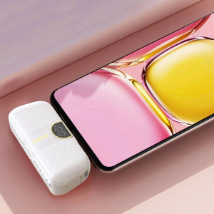 Mini Powerbank Dudao K20SC In Forma De Geanta USB-C 5000mAh - alb