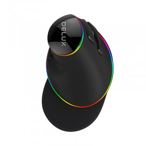 Mouse vertical cu fir Delux M618Plus 4000DPI RGB - Img 3