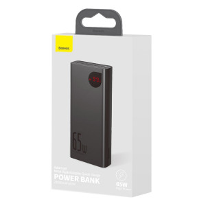 Baterie Externa Powerbank Baseus Adaman Metal 20000mAh PD QC 3.0 65W 2xUSB + USB-C + micro USB (negru) PPIMDA-D01