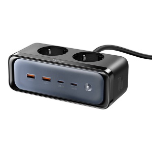 Prelungitor Electric Multiplu 6in1 GAN Mcdodo CH-4610 2x AC 2x USB-C 2x USB-A 70W, Cablu 2m (Negru)