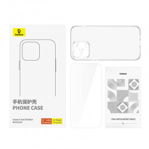 Set Husa transparenta Baseus iPhone 15 ProMax + sticla securizata P60115400201-03 - Img 3