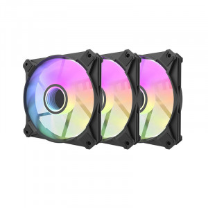Set ventilatoare pentru computer Darkflash INF8 ARGB 3in1 120x120 (negru) - Img 1