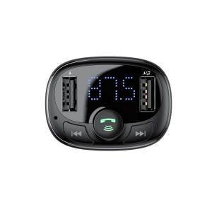 Incarcator Auto Transmitator FM Baseus tip T Bluetooth 2xUSB microSD (negru) CCMT000001