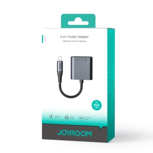 Adaptor Audio 2 in 1 Joyroom SY-L01 Lightning la 3.5 mm + Lightning 2.4A (negru)