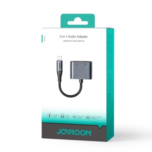 Adaptor Audio 2 in 1 Joyroom SY-L02 Lightning la Lightning dublu 2.4A (negru)
