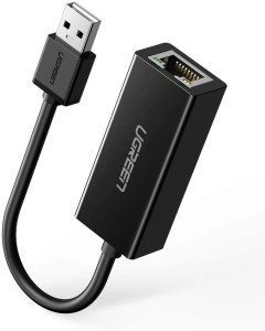 Adaptor Retea Ethernet USB la RJ45 UGREEN CR110 (negru)