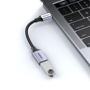 Adaptor USB-C la USB 3.0 OTG UGREEN US378, 15cm (gri) 70889