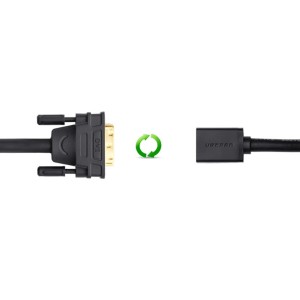 Adaptor DVI la HDMI UGREEN 20118, 15cm (negru)