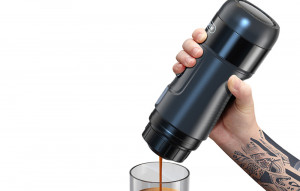 Aparat cafea portabil 3 in 1 presiune 15 bari cu adaptor si carcasa 80w HiBREW 