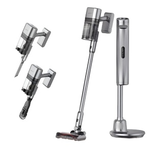 Aspirator Vertical Wireless cu Statie UWANT V100, Putere Aspirare 200AW 50kPa Max 0.45L (Gri)