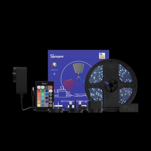 Banda LED Inteligenta Wi-Fi Sonoff L2-M 5m Set Telecomanda, Sursa de Alimentare