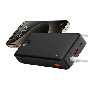 Baterie Externa Powerbank Baseus AirPow 20000mAh 20W USB, USB-C si Micro USB (Negru)