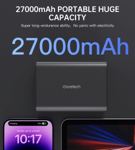 Baterie Externa Powerbank Choetech B635BK 27000mAh Max 222.5W 2x USB-A 2x USB-C (Negru)