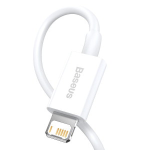 Cablu de date Baseus Superior Series USB la Lightning, 2.4A, 1 m (alb) CALYS-A02 - Img 3