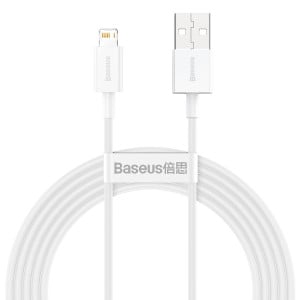 Cablu Incarcare Rapida Baseus Superior Series USB la Lightning 2.4A 2m (alb) CALYS-C02