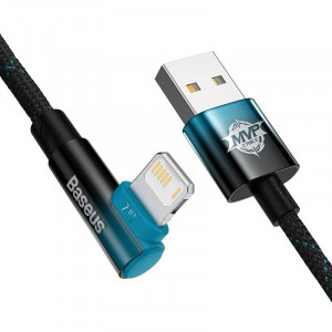 Cablu de date Baseus USB la Lightning MVP 2 20W 2m (negru-albastru) CAVP000121 - Img 2