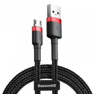 Cablu de date Micro USB BASEUS 1.5A 2m (rosu+negru) CAMKLF-C91 - Img 1