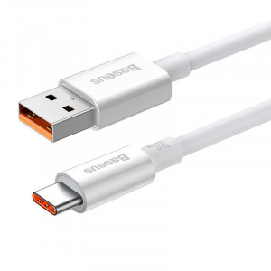 Cablu de date rapid Baseus Superior Series USB la USB-C, 100 W, 2 m (alb) CAYS001402 - Img 2