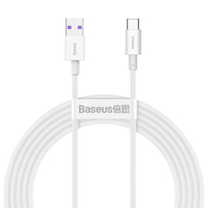 Cablu de date rapid Baseus Superior Series USB la USB-C, 66W, 2 m (alb) CATYS-A02 - Img 1