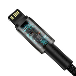 Cablu Incarcare Rapida Baseus Tungsten Gold USB-C la Lightning PD 20W 2m (negru) CATLWJ-A01
