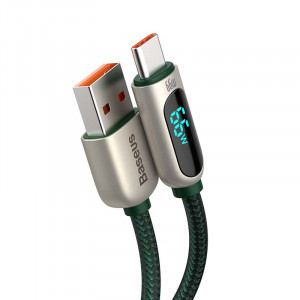 Cablu de date rapid cu afisaj Baseus USB la USB-C, 66W, 2 m (verde) CASX020106 - Img 2