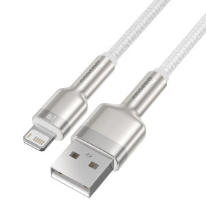 Cablu de date USB la Lightning Baseus Cafule, 2.4A, 1m (alb) CALJK-A02 - Img 4