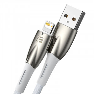 Cablu de date USB la Lightning Baseus Glimmer, 2.4A, 1m (alb) CADH000202 - Img 2