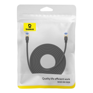 Cablu de Internet Impletit Baseus Ethernet RJ45 Cat.7 10Gbps (Negru)