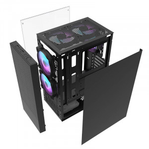 Carcasa computer Darkflash A290 + 3 ventilatoare (negru) - Img 4