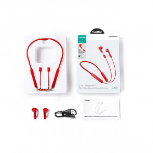 Casti Wireless Magnetice Sport Pentru Gat In Ear Joyroom JR-DS1 (rosu)