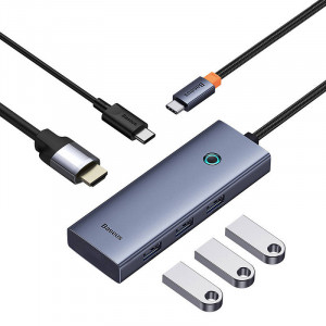 Hub 5-in-1 Seria Baseus UltraJoy USB-C la HDMI4K@30Hz+3xUSB 3.0+1xPD (gri) B00052801811-00 - Img 2