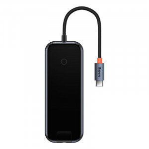 Hub 6in1 seria Baseus AcmeJoy USB-C la 2xUSB 3.0 + USB 2.0 + USB-C PD + HDMI + RJ45 (gri inchis) WKJZ010313 - Img 1